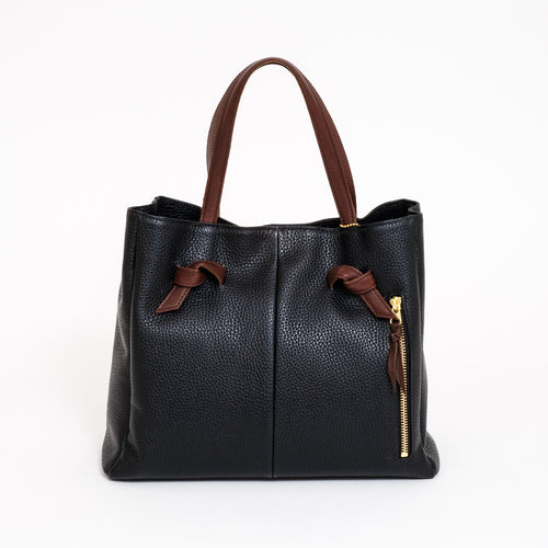 結び手提げトート シュリンク ブラック