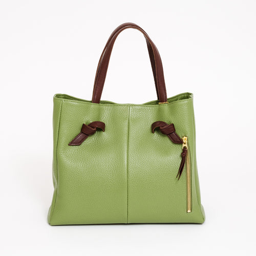 結び手提げトート シュリンク 若草