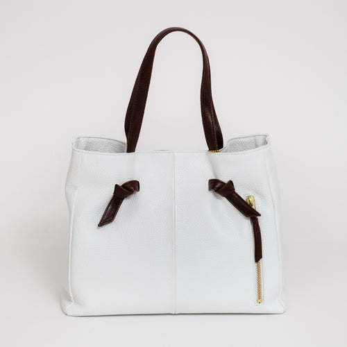 結び手提げトート シュリンク ホワイト